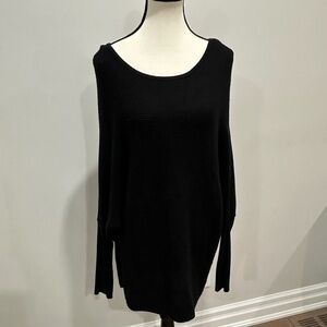 Slouchy Black Batwing Sweater – M